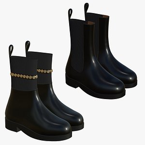 Realistic Leather Boots V50 model