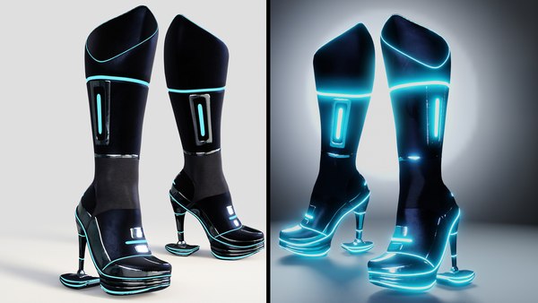 Female Boots Sci-Fi High Tech 3D model - TurboSquid 1738147