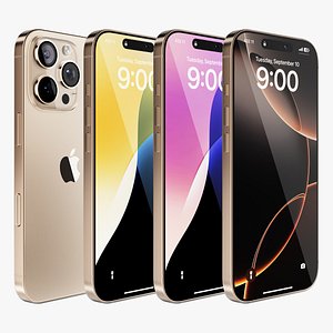 3D iPhone 16 Pro Desert Titanium