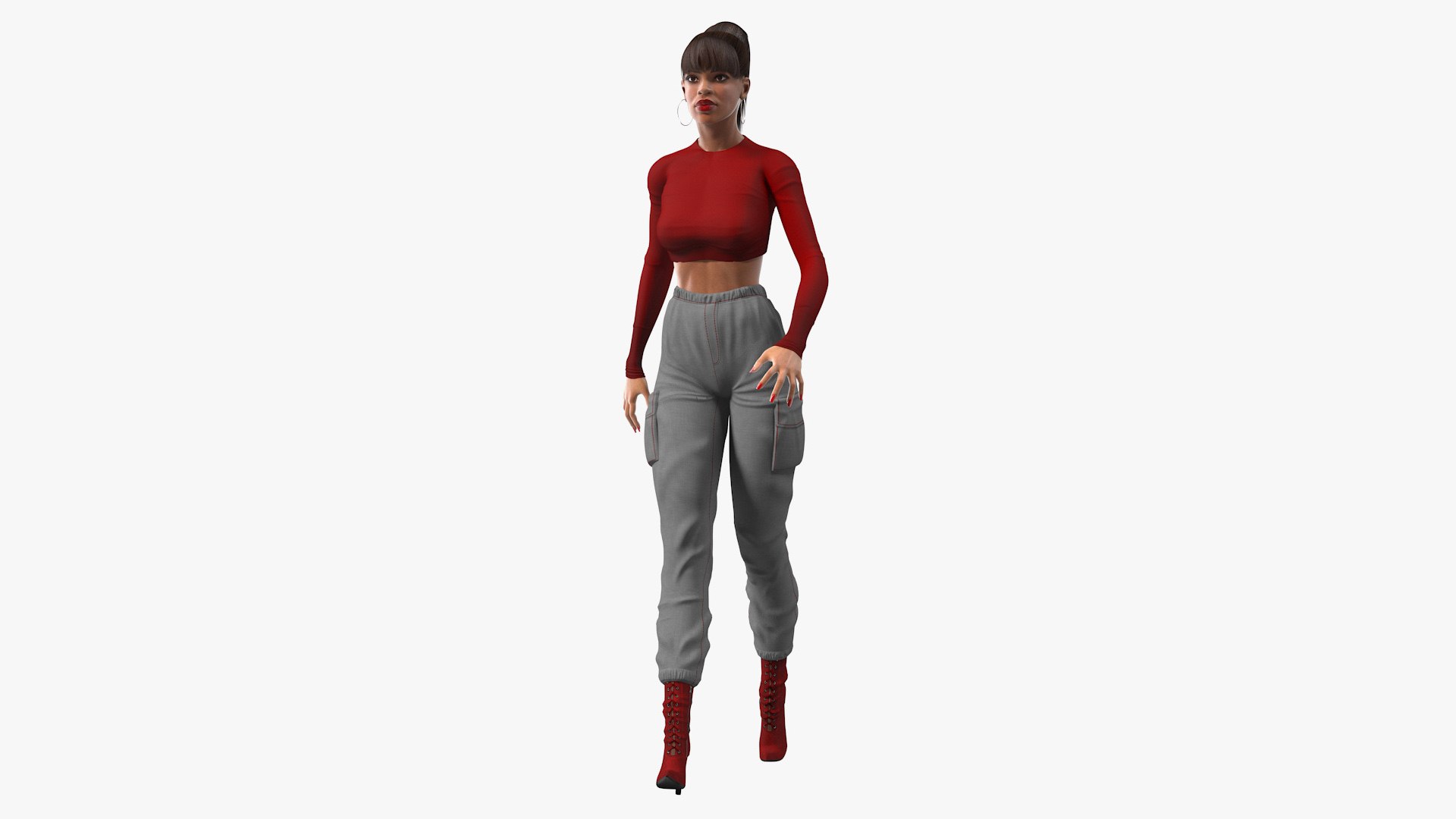 Light Skin City Style Woman Rigged for Modo(1) 3D model preview