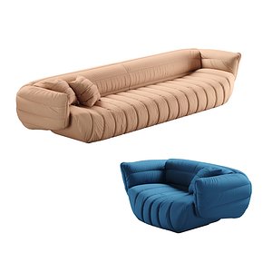 TACTILE armchair and sofa set by baxter 3D model