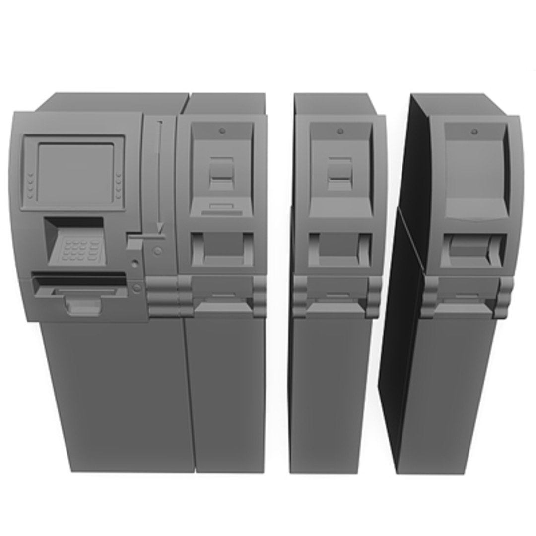 atm kiosk machine check 3d model