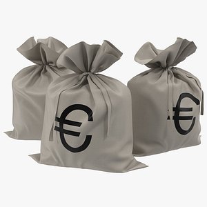 money bag euro modeled 3d 3ds