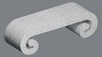 Chinese Garden Stone Scroll Stand 3D Model - Decorative Carved Accent for Courtyard Display