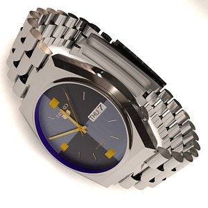 seiko 5 wrist watch 3d obj