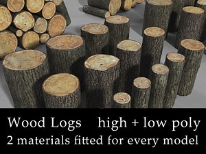 Wood Logs high+low poly