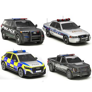 3D Police cars pack 1