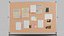 Professional Rectangular Corkboard - Customizable Pin Board Collection 3D model