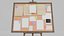 Professional Rectangular Corkboard - Customizable Pin Board Collection 3D model