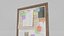 Professional Rectangular Corkboard - Customizable Pin Board Collection 3D model