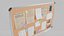 Professional Rectangular Corkboard - Customizable Pin Board Collection 3D model