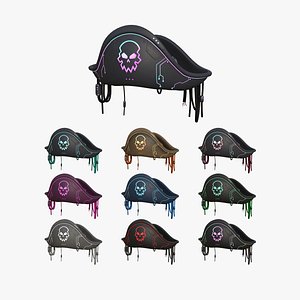 10 Cyberpunk Pirate Hat A Collection - Character Design 3D