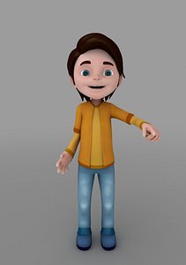 Cartoon Boy Rigged Biped  CATrig