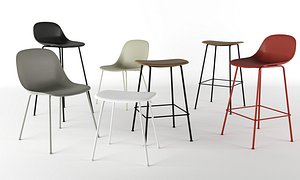 3D fiber family muuto chairs