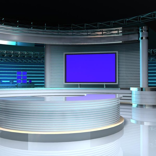 virtual tv studio set 3d model