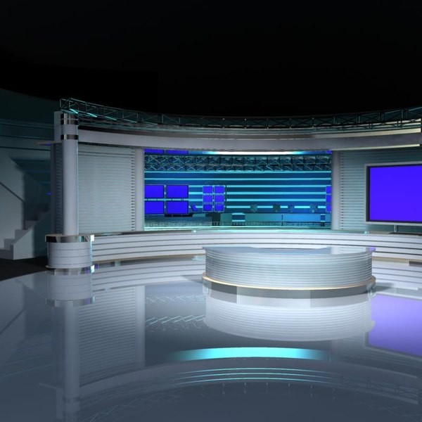 virtual tv studio set 3d model