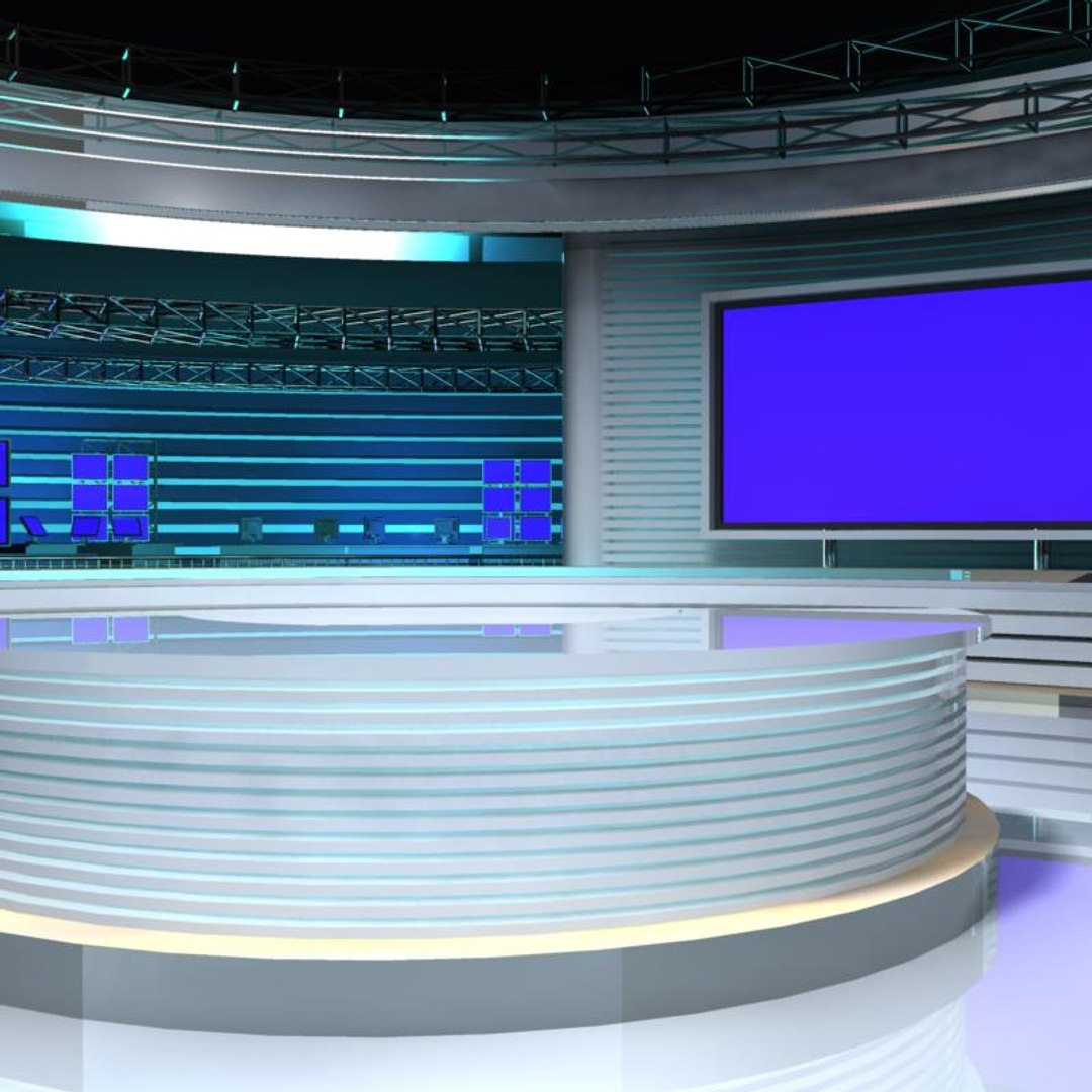 virtual tv studio set 3d model