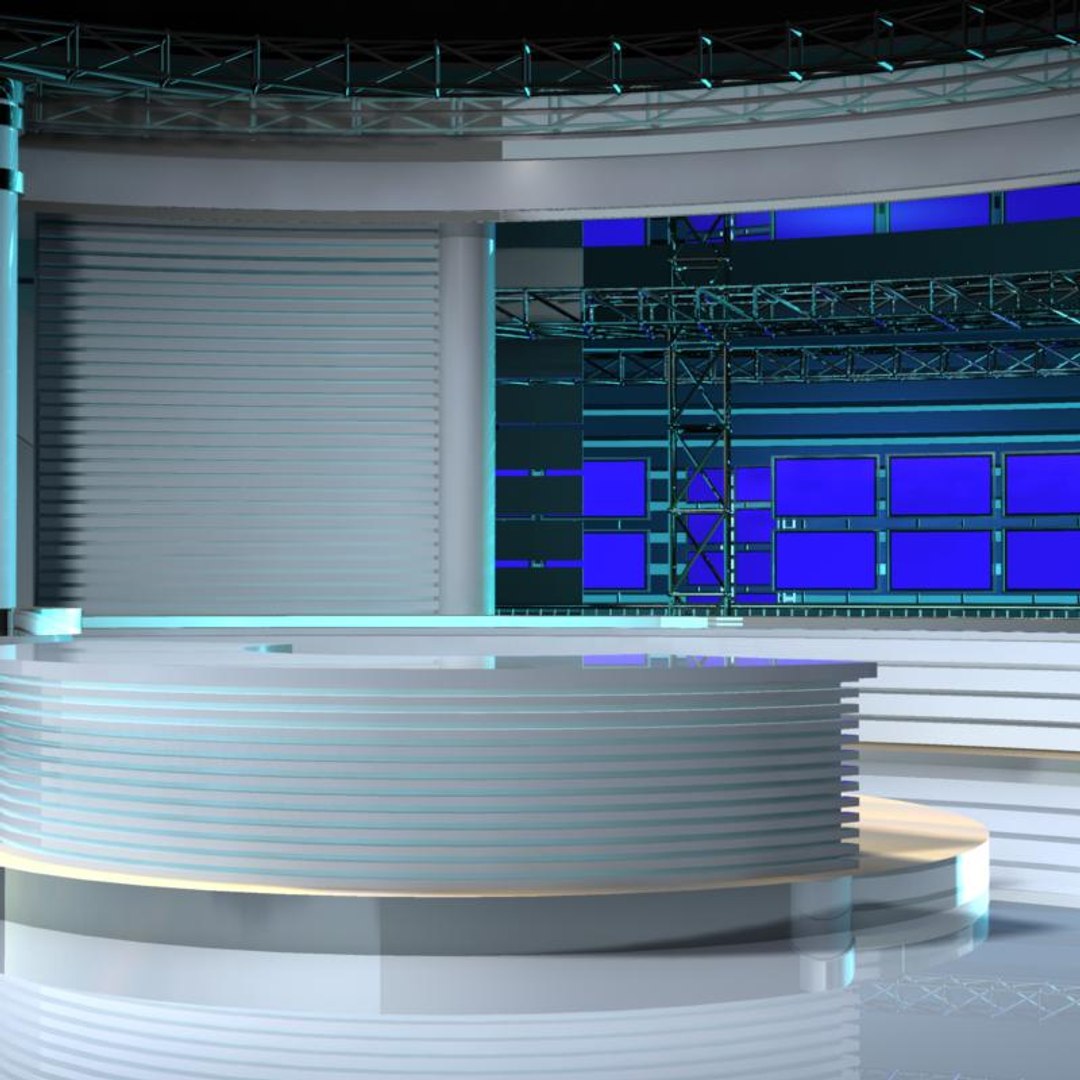 virtual tv studio set 3d model