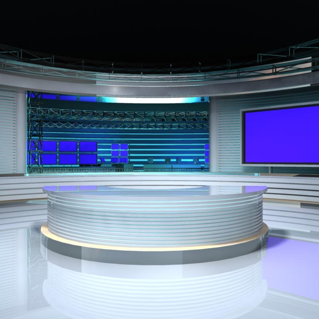 virtual tv studio set 3d model