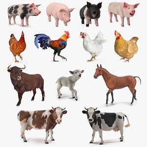 Rigged Farm Animals Big Collection 2
