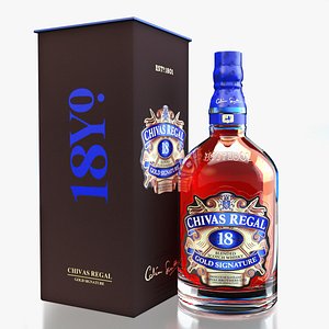 chivas regal 18 packaging 3d max