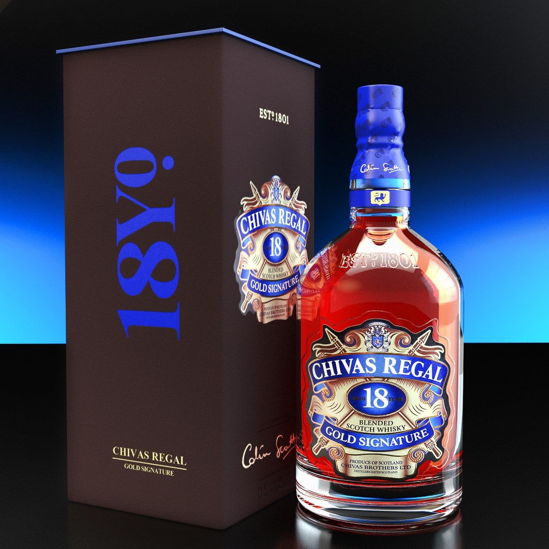 Chivas Regal 18 Packaging 3d Max