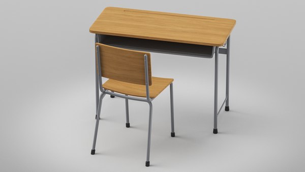 Classroom Desk And Chair 3D model - TurboSquid 1788611