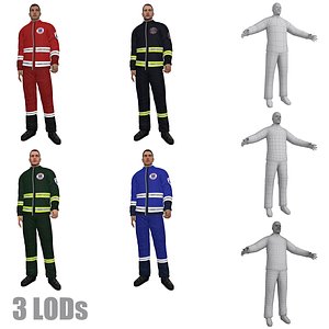 Paramedic LOD's Pack Rigged