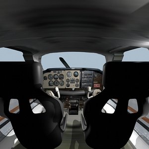 Beechcraft Bonanza Cockpit Interior Low poly textured for effect