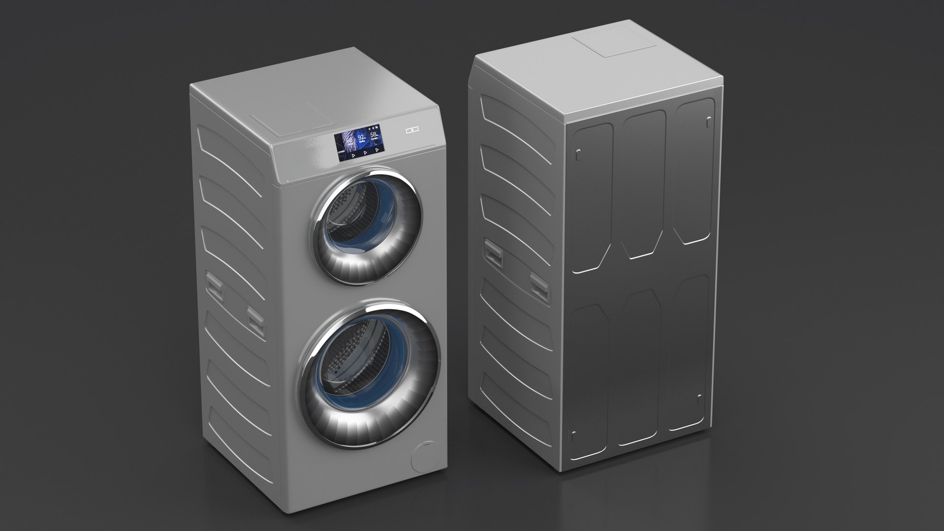 Duo Washer Dryer Machine 3D Model TurboSquid 2080720