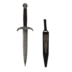 3D low-poly dagger