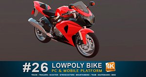 3D model Moto Pop 110i Para Jogos Mobile ou PC VR / AR / low-poly