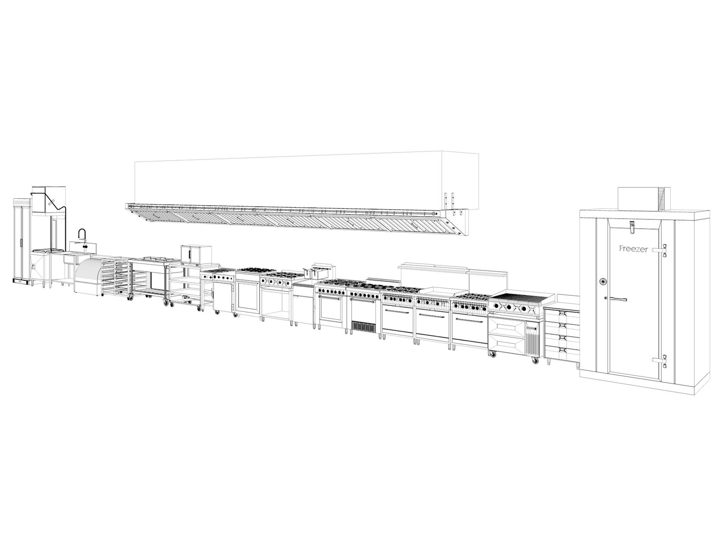 Commercial Kitchen Equipments 2 3D model TurboSquid 2090753