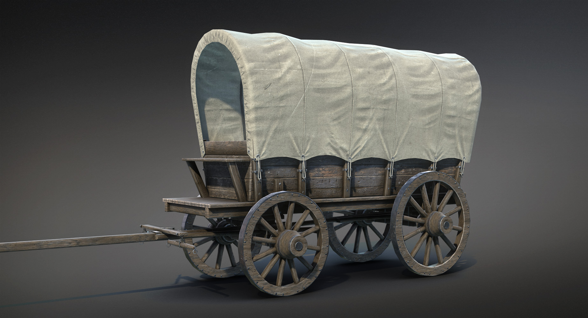 Low-poly covered wagon 3D model - TurboSquid 1270943