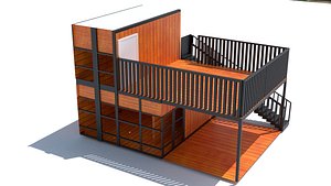 3D Modern Container House  3D Model
