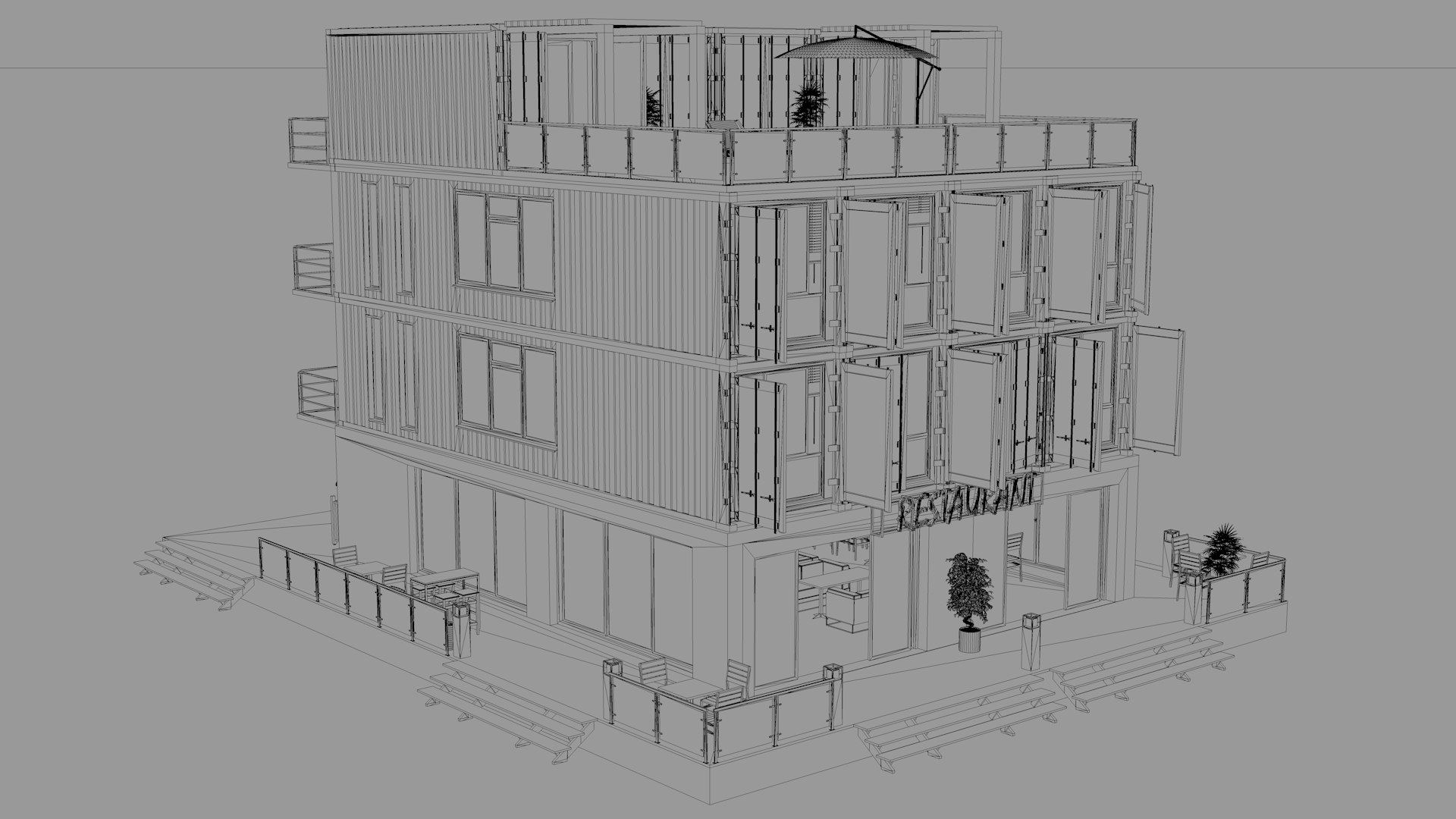 Container Residential Building 2 3D Model - TurboSquid 1772965