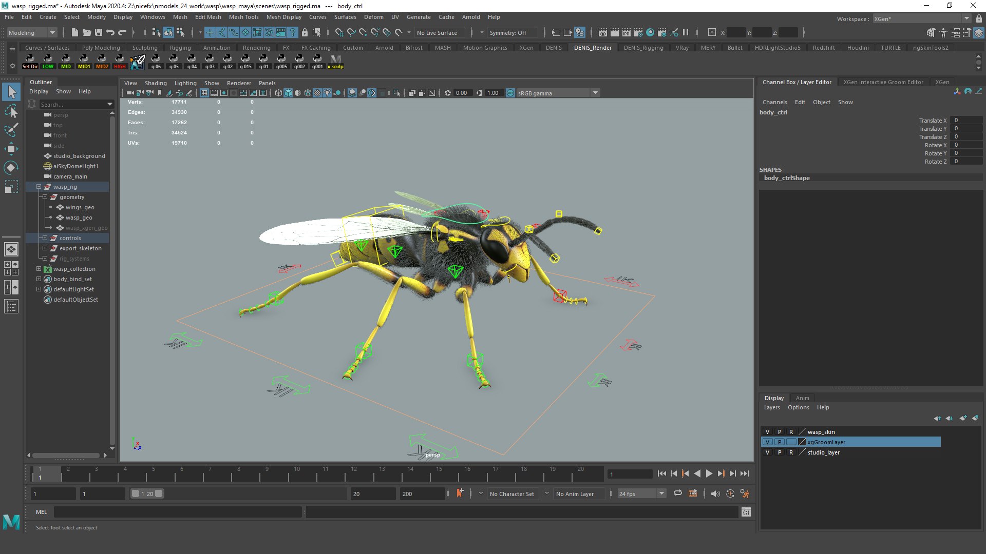 Insects Rigged Collection 3D model https://p.turbosquid.com/ts-thumb/1o/gCGyYj/ah/wasp_maya_screenshot_01/jpg/1776090037/1920x1080/fit_q87/de51d50422ed5cd9ab748d53c1bf232a3a8f45a2/wasp_maya_screenshot_01.jpg