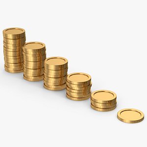 3D Gold Coins Rising Graph