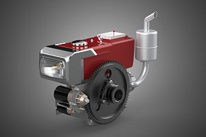 3D SINGLE CYLINDER DIESEL ENGINE MACHINE HEADLIGHT HEAD LAMP LIGHT