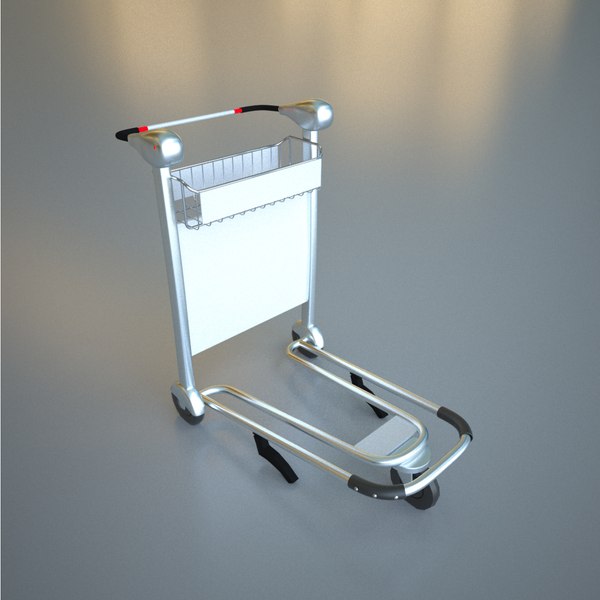 3d model luggage cart airport