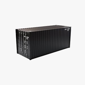 3D 20Ft Cargo Container - Black - Clean