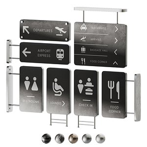 3D model Airport Navigation Set 01