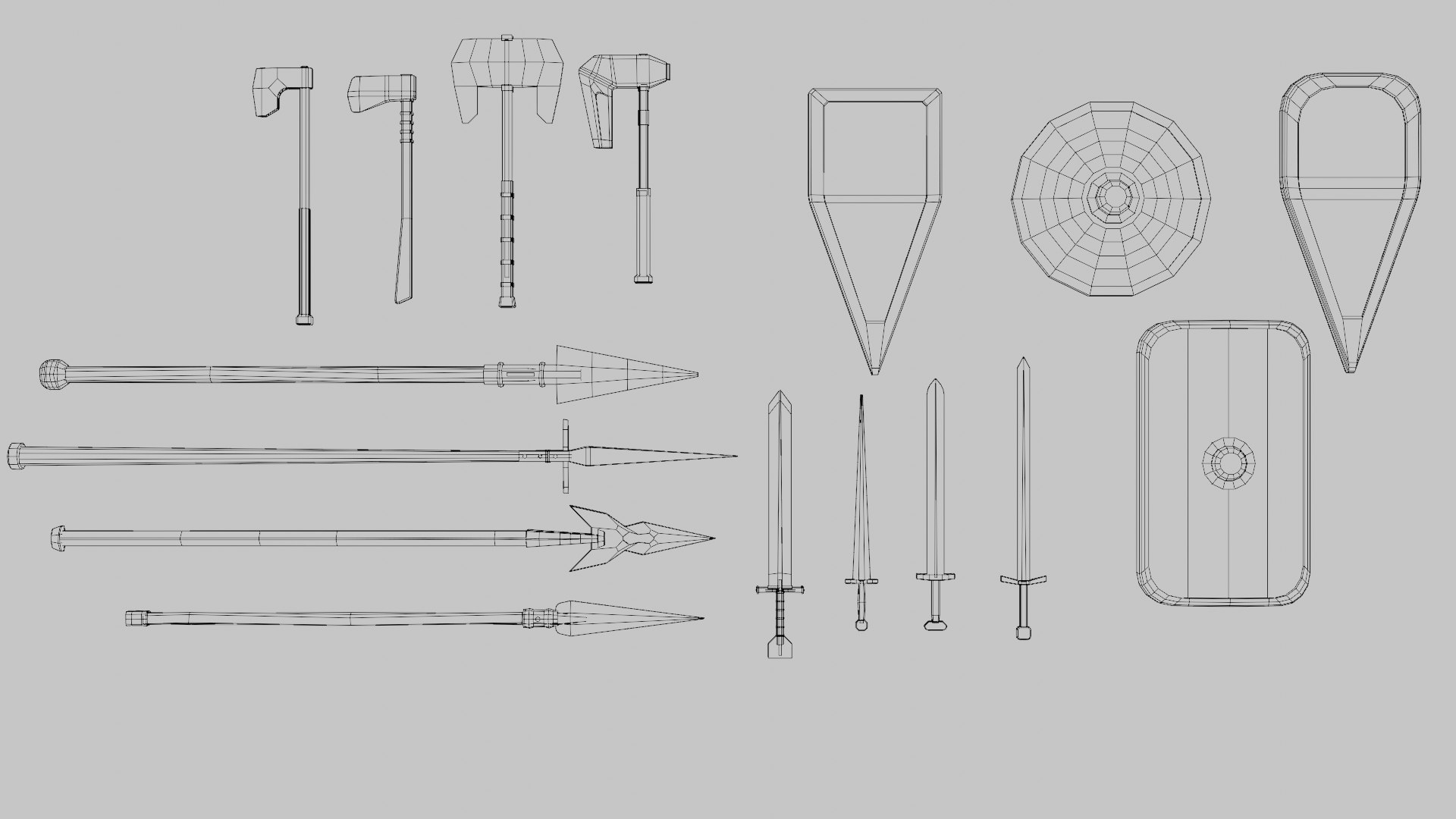 GameReady Low Poly Weapon Set 3D Model - TurboSquid 2217621