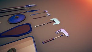 GameReady Low Poly Weapon Set 3D model