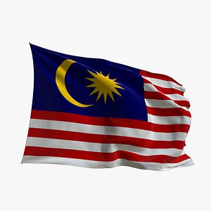 Realistic Animated Flag - Microtexture Rigged - Put your own texture - Def Malaysia 3D