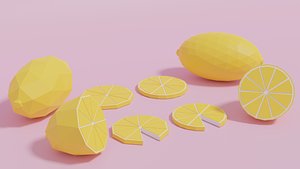 Low Poly Cartoon Lemon 3D model