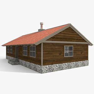 old wood cabin 3D model