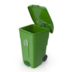 3D outdoor plastic pedal wheelie bin