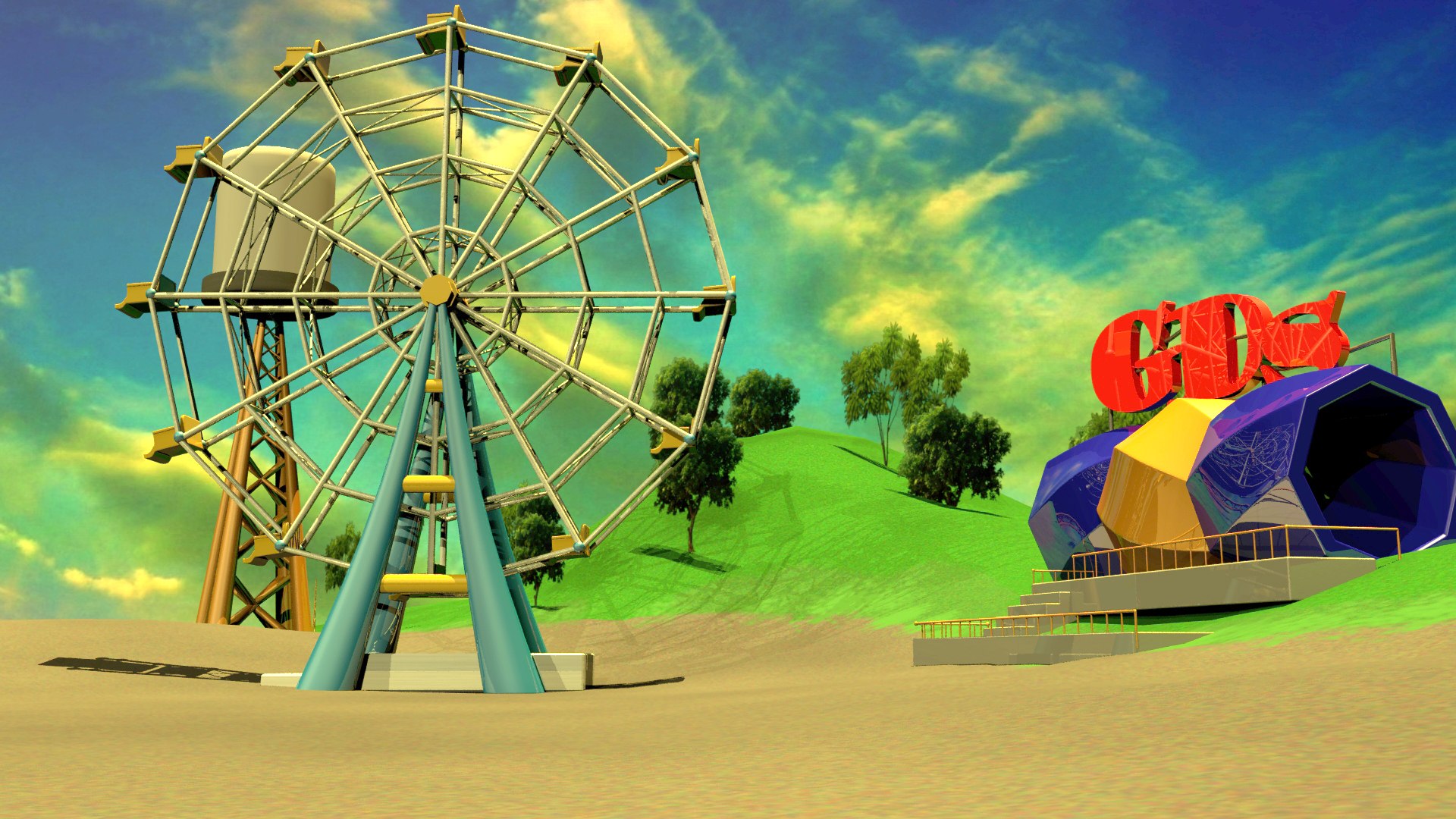 Ferris-wheel land 3D - TurboSquid 1289696