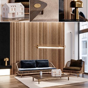 Modern interior scene 01 - living room 3D